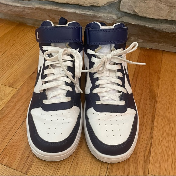 Nike Court Borough Mid 2 Casual Sneakers Navy and White Big Kids Sz 6 - Picture 4 of 7